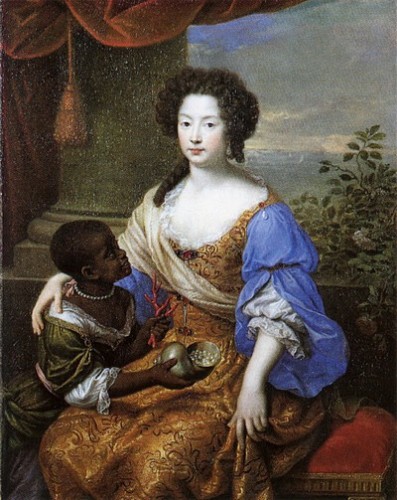 Louise_de_Kéroualle_by_Pierre_Mignard and black servant